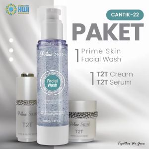 PAKET KECANTIKAN PRIMESKIN CREAM SERUM T2T DAN FACIAL WASH PEMBERSIH WAJAH DENGAN DROWN TEKNOLOGI