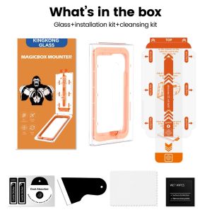 [TỰ DÁN] Kính Cường Lực tự dán MAGIC BOX lưới bảo vệ loa KINGKONG - Kính cao cấp cho đủ dòng iPhone X 11 12 13 14 15 Samsung S23 Ultra