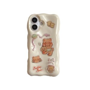 Cute Butter Bear Pattern Series Phone Case/Suitable for iPhone 13 Pro Max/iPhone 16 Pro Phone Case