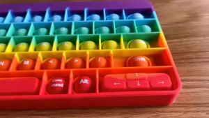 Silicone Pop It Keyboard Toy Multi-color with Word for Kid Desktop Toys Push Bubble