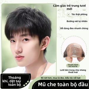 WEIWEI | Mens Daily Short Wavy Real Hair Wig
