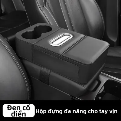 NANQUN | Hộp Lưu Trữ Ô Tô Đa Năng có Giá Đựng Cốc và Khe Lấy Khăn Giấy