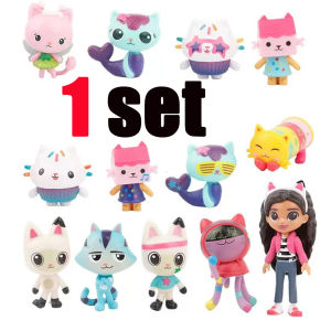 Bandai | Lovely Gabby Dollhouse Figure Toy Mercat Cartoon Stuffed Animals Smiling Car Cat Hug Gaby Girl Dolls Birthday Gifts