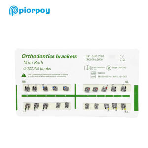 GULPOOE 20 Pcs/Kit Dental Orthodontic Brackets Metal Braces For Teeth Split Mini Roth MBT Slot 022 Hooks 345 Ortodoncia Material