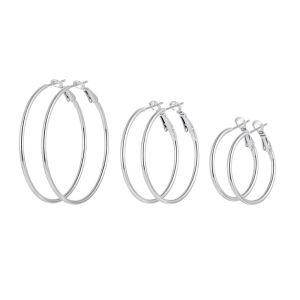 3 Pairs Hoop Earrings for Women Stainless Steel Hoops Earrings Set Lightweight Large Hoops Women Earrings Loop Earrings Set