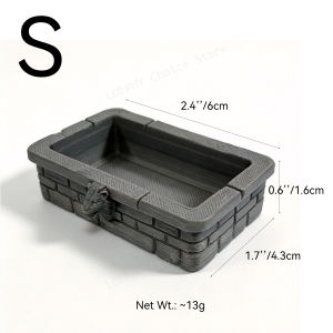 Castle Reptile Water Bowl Lion Head 3D Printed PETG Faux Stone Drinking Dish Terrarium Decor for Gecko Beardie Crestie 3 Sizes
