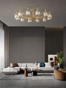 ZHENMEIJU | Luxury Simple Modern Ceiling Light Copper Crystal