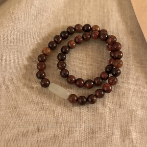 New Chinese Style Lignum Verum Bead Necklace Layered Vintage Zen Meaning Bracelet Fashion Jewelry Accessories for Women