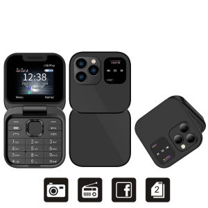 SERVO | SERVO I16 Pro Flip Block Mobile Phone Dual SIM Cards 1.77 Screen Speed Dial Magic Voice Blacklist Mini Box Cellphone 3.5mm Jack