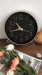 【COD + Local Seller】12 inches Quartz Silent wall clock Modern Nordic minimalist plastic Wall Clock Home Decor 3D numbers wall clock