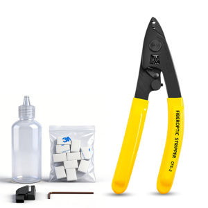 BYXGD All in One Fiber Optic Pliers Integrated Cleaning Stripping Tool Kevlar Scissors High Carbon Stainless Steel Blade FTTH