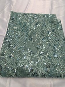 Bahan kain tile bordir metalik vensi. Harga setengah meter