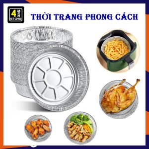 Set 10 Khay Giấy Bạc Lót Nồi Chiên Không Dầu 18/20/22/23 Cm  Đĩa Nhôm đĩa giấy bạc Đường Kính / Giảm Thiểu Tối Đa Dầu Mỡ Bắn vào Nồi