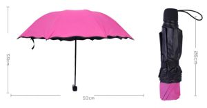 Payung Lipat 3D Portable Payung Hujan Lipat Motif Bunga 3D