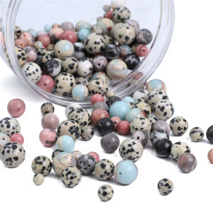 4-10mm 10pcs Natural Dalmatian Rhodochrosite Zebra Stone Beads For DIY Bracelet Necklace Earring Jewelry Making