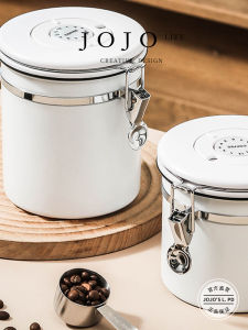 Stainless Steel Breathable Sealed Storage Jar with Spoon Exhaust Valve Jojos L Durable Kitchenware Coffee Making Tools