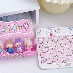 COD PENGHAPUS MOTIF KARTUN LABUBU 1 SET ISI 4 PCS / PENGHAPUS BOX MIKA BENING