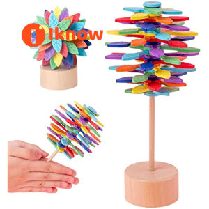 I know Wooden Spiral Sensory Fidget Toys - Educational Decompression Toy Gifts for 3 4 5 6 7 8 Year Old Kids Boys Girls | Anxiety Stress Relief Fidget Blocks & Office Home Novelty Gadgets