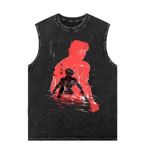 Bandai | Japenese Anime Graphic Tank Tops Man Sleeveless Shirt Vintage Washed Vest Summer Y2k Clothes Casual T Shirt Harajuku Streetwear