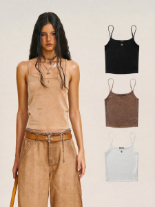 SMFK | Vintage Storm Cross Cotton Thin Shoulder Strap Camisole