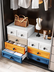 HETEE 50CM Drawer Cabinet with Wheels Heavy Duty Plastic Storage Organizer for Clothes Toys Kitchen Bathroom Space Saver