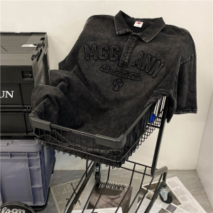 Áo Thun Cổ Polo Tay Ngắn Dáng Rộng Mùa Hè Cho Nam Nữ Phong Cách Đường Phố Cổ Polo Cổ Polo Cổ Polo