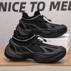 Breathable Pure Black 2026 New Spring Casual Running Shoes