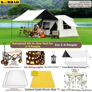 Waterproof Sun-Protected Two Rooms One Living Room Auto Tent