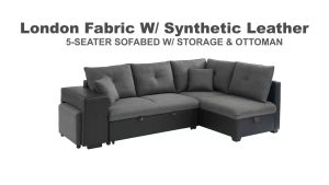 Homemaker Furniture London Sofabed w/ Storage & Ottoman