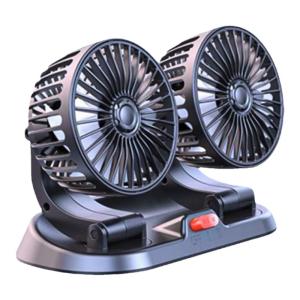 Quiet Strong Cooling Dual Head USB Car Fan