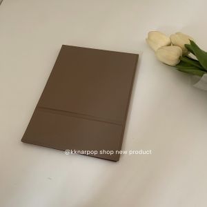 Pure Color PU Leather Cosmetic Mirror Portable Ins Style Minimalist Good-looking Desktop Can Stand Portable Dressing Folding Mirror