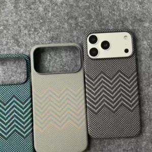 szhaiyu | Carbon Fiber Kevlar Pattern for Magsafe Magnetic Phone Case for IPhone Air 17 16 Plus 15 14 13 12 11 Pro Max Shockproof Cover