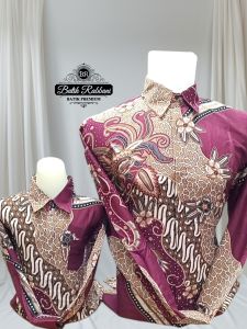 Kemeja Batik Pria Lengan panjang couple ayah dan anak bahan katun solo premium lapis furing