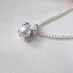 Bisected Pearl Sweater Chain Crab Pendant Clasp DIY Jewelry 925 Silver Plated Alloy Two-Way Clip-On Adjustable Buckle Accessories
