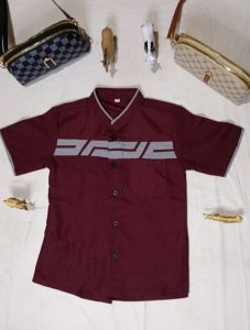 Busana muslim anak laki laki ikhwan as soffa lengan pendek premium distro motif miror casual