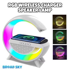RGB Wireless Charger Multifunctional Bluetooth Speaker 3 in 1 Desk Lamp Surround Sound High Quality Audio Pad Stand Stereo Sound Night Lamp