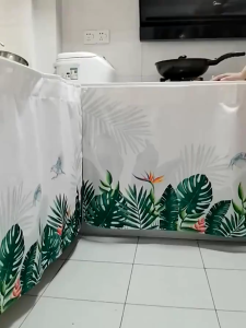 【Buy 1 Take 1】 2pcs Curtain for Lababo Kitchen Kitchen Sink Lababo Curtain for Kitchen Cabinets Curtain for Kitchen Division Curtain for Storage Cabinet Kurtina for Lababo Kitchen Sink Short Plain Makapal Aesthetic Long Size 100x70cm