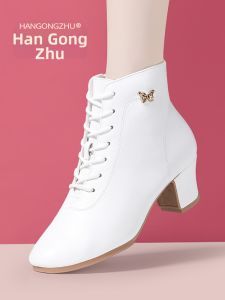 HANGONGZHU | Soft Leather Medium Heel Dance Shoes