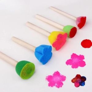 5Pcs/set Painting Sponge Brush Mini Colorful DIY Sponge Painting Tools for Kids Arts and Crafts