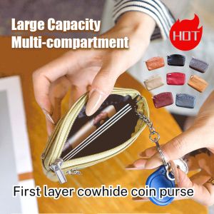 🔥HOT🔥First layer cowhide coin purse Key bag Womens coin purse Bus card holder Korean style coin p