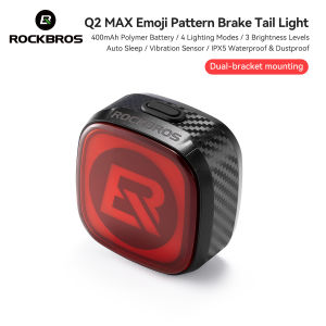 RockBros | Đèn Hậu Xe Đạp ROCKBROS 400mAh Sạc USB-C Cảm Biến Phanh Thông Minh Chống Nước Thiết Kế Biểu Tượng Cảm Xúc Đảm Bảo An Toàn Khi Đi Xe Ban Đêm