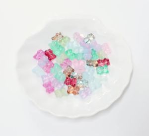 20pcs/lot Colorful Lampwork Bead 14x12mm Bear Shape Glass Loose Spacer Beads for Jewelry Making DIY Bracelets Crafts Findings
