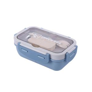 Microwave Safe Bento Box with Sauce Container Fork and Spoon