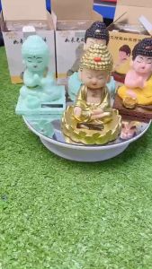 Set Tượng Phật Tổ Dạ Quang Gật Đầu Gõ Mõ Bằng Năng Lượng Mặt Trời Thu Hút Tài Lộc Cho chủ Xe