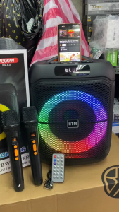 NEW! 8inch Bluetooth Speaker HTM-1745 Outdoor Square Dance Sound System w/ Dual Wireless Microphone TWS