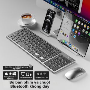 EWEADN | Bộ Bàn Phím và Chuột Bluetooth Không Dây cho Laptop Văn Phòng Gõ Phím Êm Có Sạc - kiểu dáng đơn giản có thể tắt tiếng