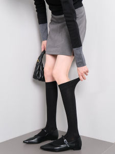 Weekend Picnic Early Autumn Commute Slim Leg Striped No Bone Knee-Length Ankle Socks for Leg Shaping And Slimming