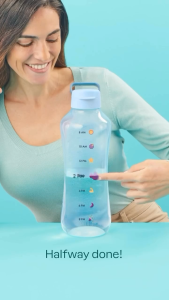 Tupperware AquaVibe Water Bottle 2 L with Handle & Straw | Leakproof