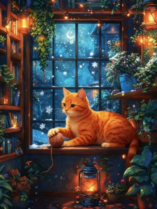 5D Diamond Painting Cat Kitten DIY Mosaic Window Full Drill Embroidery Animal Craft Kit Wall Decorations