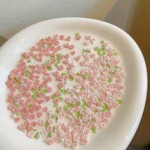 Aksesoris Kuku Bunga Mawar & Mutiara untuk Nail Art 30-40Pcs
